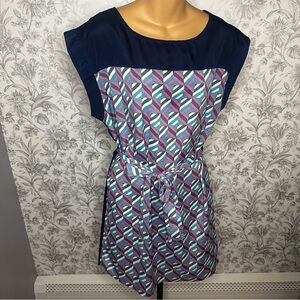 Ya Los Angeles Geometric Patterned Dress with Belt Size Medium
